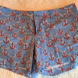 Nautical Blue Anchor Print Women's Shorts